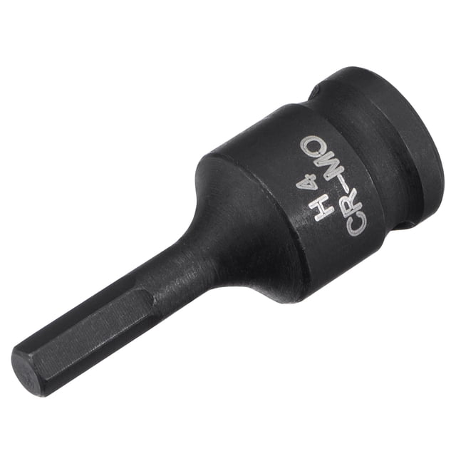 Unique Bargains 4mm Impact Hex Bit Socket, 1/4' Square Drive 35mm Length CR-MO Metric Sizes