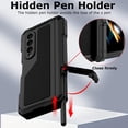 thumbnail image 5 of for Samsung Galaxy Z Fold 4 Metal Case with S Pen Holder, Military Rugged Heavy Duty Z Fold4 Case Built in Screen Protector Full-Body Drop Protection Kickstand Phone Case for Z Fold 4 - Black, 5 of 13
