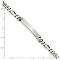 thumbnail image 3 of Sterling Silver 7Inch Engraveable Antiqued Figaro Link Id Bracelet (7 X 5) Made In India qid124-7, 3 of 5