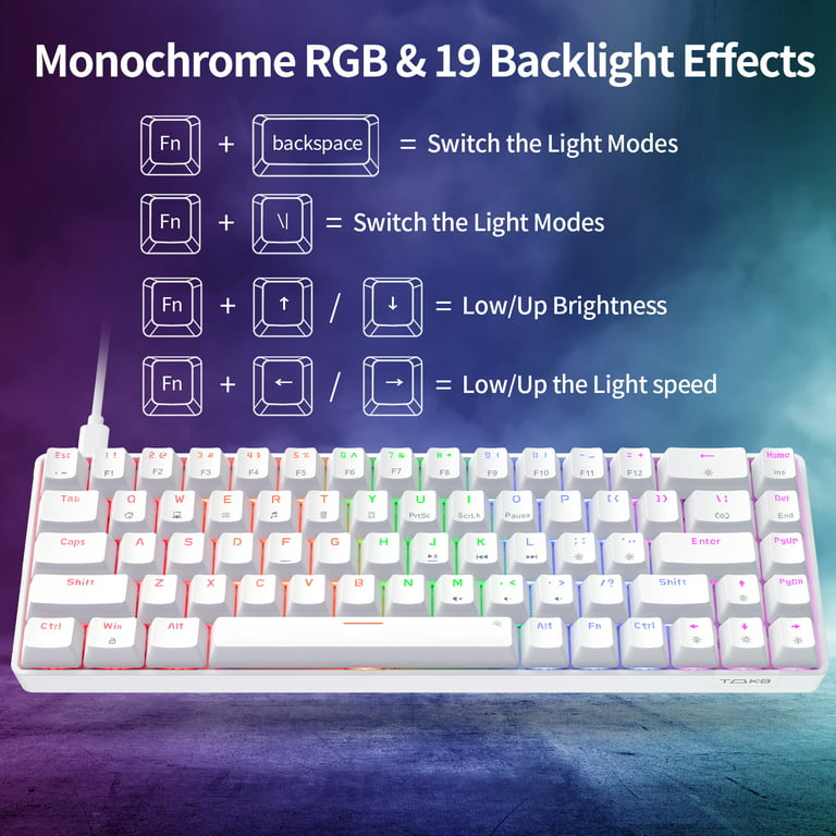 Dierya&Tmkb T68SE 60% Gaming Mechanical Keyboard,RGB Backlit Ultra