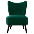 thumbnail image 2 of Velvet Chair With Solid Wood Frame And Dark Brown Legs For Home Decor Chic Accent Design Stained, 2 of 4