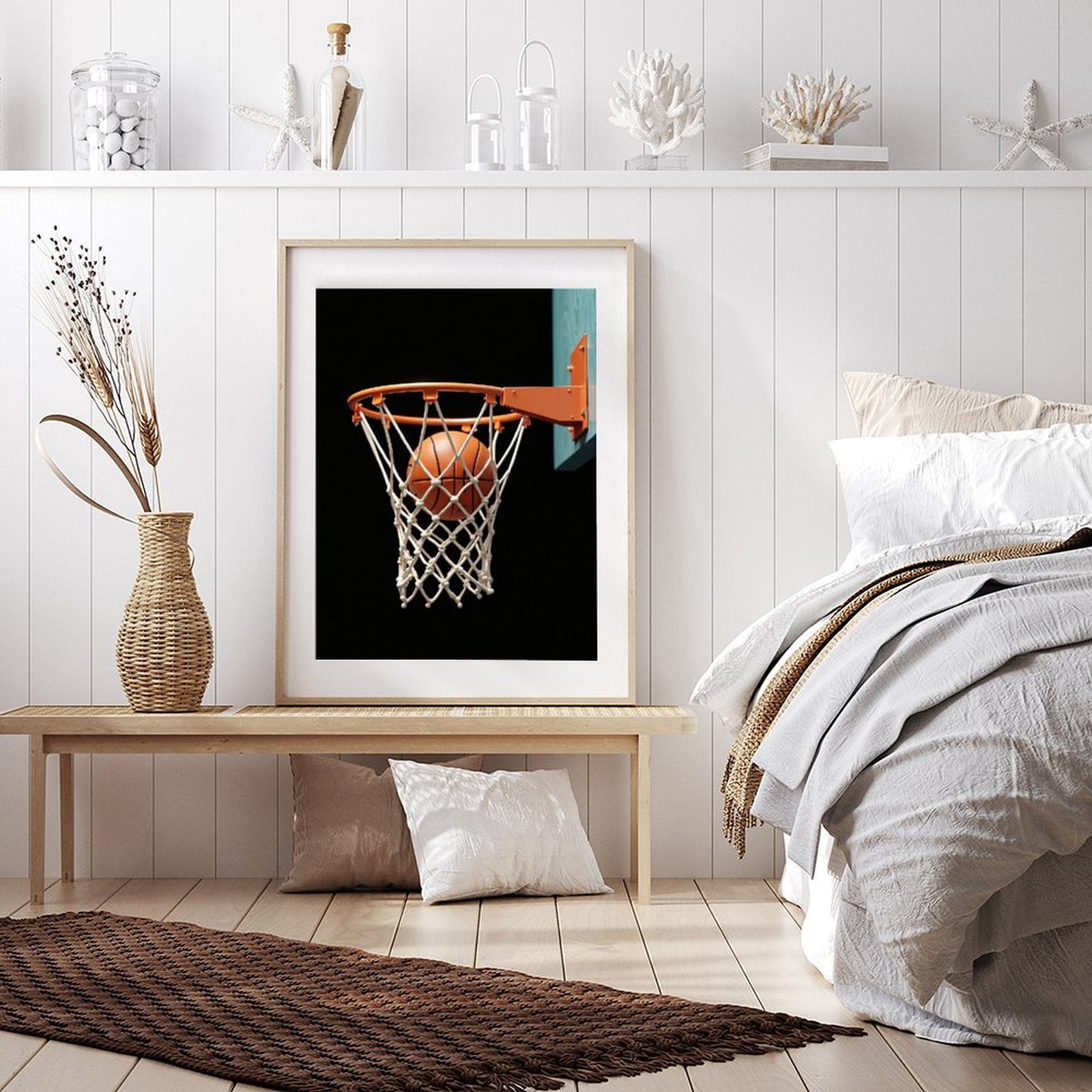 Diamond Art Kits for Adults - Classic Basketball Print No.68 5D Frameless Dimond Painting Kit for Adults Beginner, Round Diamond Kits for Home Wall Decor, Gift for Women