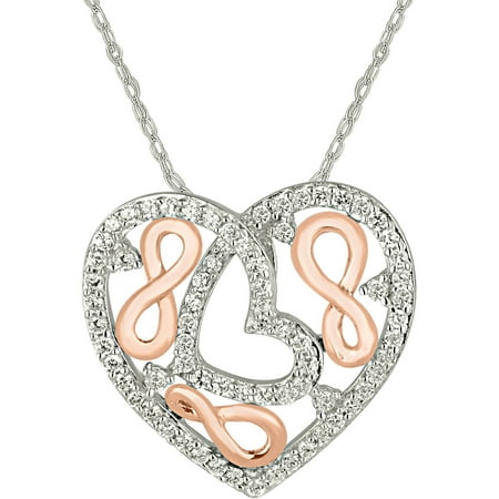 1/2 Carat T.W. Diamond 10kt Two-Tone Gold Infinity Accent Heart Pendant
