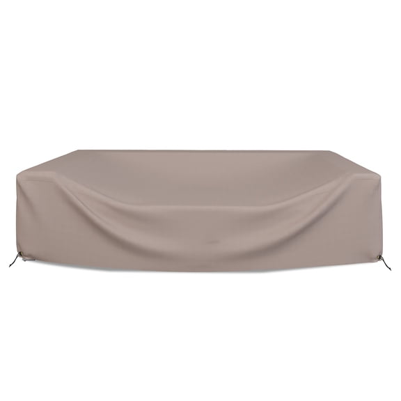 COVERS&ALL Patio Sectional Sofa set cover Weathermax Woven Polyester Fabric, Waterproof, Durable Outdoor Furniture Table and Chair set cover with Airpockets & Drawstring (108"W x 82"D x 28"H, Beige)