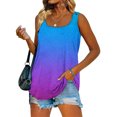 thumbnail image 2 of HAPIMO Women's Summer Tank Tops Casual Loose Fit Camis O-Neck Blouse Colorblock Stripe Print Tops Trendy Comfy Camisole Sleeveless Shirts for Girls Savings Purple, 2 of 5