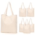 thumbnail image 1 of Koolmox Bolsas De Lona Con Cremallera, Paquete De 6 Bolsas De Algodón De 17 X 14 Pulgadas Con Fondo Plano, Reutilizables, Lavables, Bolsas De Compras Para Comestibles, Bolsas Lisas Para Mujeres, Manua, 1 of 5