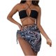 thumbnail image 1 of Traje de tres piezas Mujer Vendaje Sólido Sexy Bikini Push-Up Acolchado Traje de baño Traje de baño Conjunto de ropa de playa Fridja  nalpqowj20215, 1 of 7