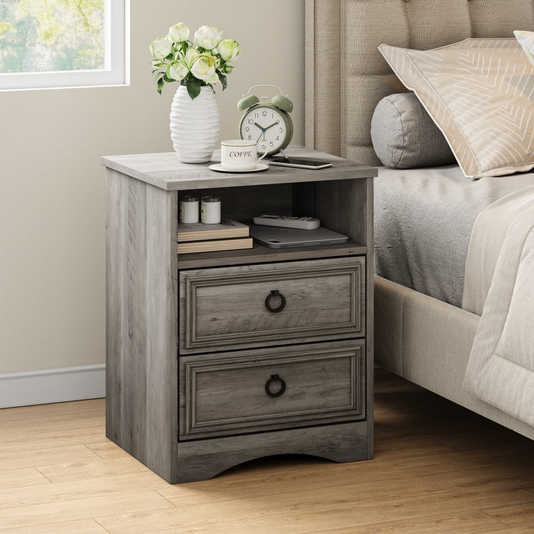 LGHM 3 Piece Bedroom Dresser Set, 6 Drawer Tall Dresser, 2 Drawers  Nightstand set of 2, Gray