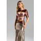 thumbnail image 4 of Vestido maxi bellabarnetten Kaci con corte metalizado, 4 of 7