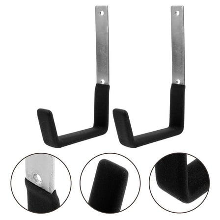 Milisten  2 Pcs Wall Mounted Hooks Heavy Duty Hanger Large for Hanging Black