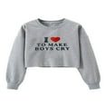 thumbnail image 1 of PENGXIANG Sweat-Shirts pour Femmes Lettre Coeur Imprimé Col Rond Pulls, 1 of 4