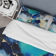 thumbnail image 4 of Designart "Luxurious Blue and Gold Abstract Fluid Art X" Fractals Bedding Covert Set - Abstract Blue Modern Bed Set With 2 Shams, 4 of 6