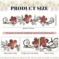 thumbnail image 2 of norband Metal Flower Wall Decor Vintage Spring Metal Flower Wrought Iron Scroll Sculpture 15.7''x3.7'' Farmhouse Leaf Wall Decor with Nails for Summer Bedroom Kitchen Indoor Outdoor(Pink), 2 of 12