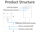 thumbnail image 4 of Luz de ambiente USB-C de alto brillo multifuncional RGB de bajo consumo con apertura automática fotosensible mejorada Luz de noche, 4 of 5