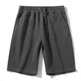 thumbnail image 2 of Men's Knited Cotton Pockets, Pull on Jersey Gym Shorts, 7" Athletic Shorts Big and Tall Size M-5XL Dark Gray, 2 of 5