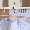 thumbnail image 4 of 1Pc Kitchen Seamless Hook,Cabinet Storage Rack,Multifunctional Wardrobe Hook Finishing Rack,Hanging Hooks Rack Under Cupboard,Cabinet Cup Holder 6 Hooks,Drilling Free Coffee Mug Holder, 4 of 8