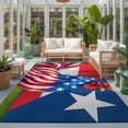 thumbnail image 2 of Large Area Rugs 5'x8', National Flag Carpet Runner Indoor Outdoor Rugs Home Decor Aesthetic, Red Blue Rooster Farmhouse Art Non Slip Mats Washable Accent Rug for Living Room Bedroom, 2 of 8