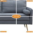 thumbnail image 4 of Hybition Velvet Loveseat Modern Sofa Upholstered Couch with Bolsters & Metal Legs for Living Room,Bedroom,Study,Playroom,Apartment - Lightgrey, 4 of 6