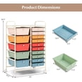 thumbnail image 2 of FASCK 15 Drawers Storage Cart, Multipurpose Rolling Utility Cart on Wheels w/Lockable Wheels & Removable Drawers, Mobile Tools Scrapbook Paper Organizer Cart for Office School Home, Macaron, 2 of 6