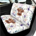 thumbnail image 3 of Uorisanigo Cute Highland Cow 14 Pack Automotive Seat Cover and Car Console Cover Auto Headrest Cover Auto Seat Belt Cover Car Steering Wheel Cover Keychain Anti-slip Fit Most Cars SUVs, 3 of 6