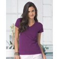 thumbnail image 4 of Fruit Of The Loom Womens Sofspun Junior Fit V-Neck T-Shirt, M, Wild Plum, 4 of 5