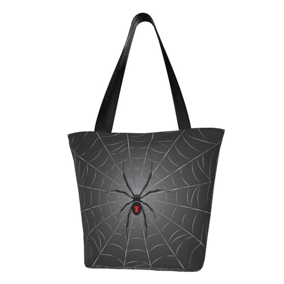 Sikiie Black Spider On Web Shoulder Bag Casual Hobo Crossbody Tote Bag for Women and Men Large Purse Messenger Bag Travel Work