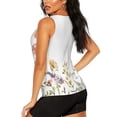 thumbnail image 3 of KLL Watercolor Floral Print Womens Tank Top Sleeveless Workout Tops Athletic Running Shirts Yoga Gym Clothes-Small, 3 of 7