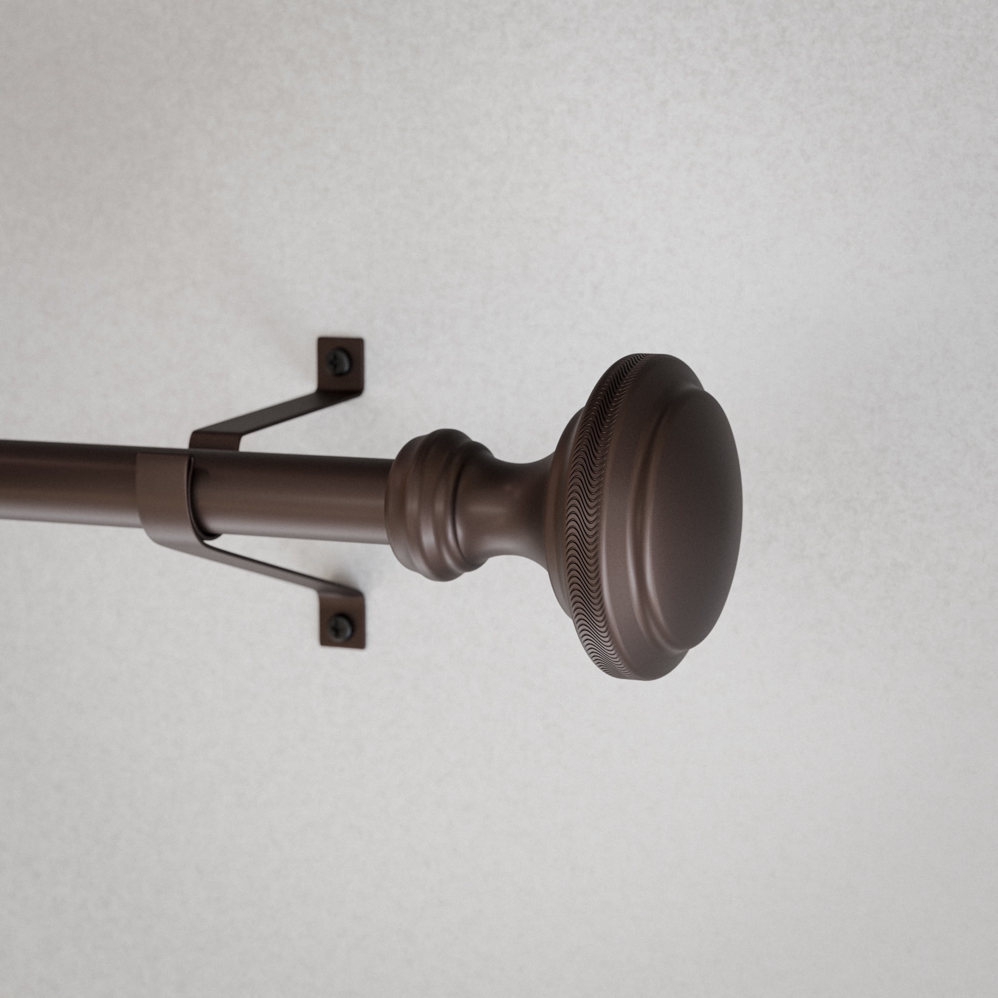 Mainstays 3/4" Bronze Sherry Trumpet Adjustable Single Curtain Rod Set, 30"-84"