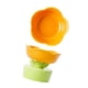 thumbnail image 2 of Cuenco de cerámica para comida de gatos, forma de flor bonita, gran capacidad, protección de la columna vertebral, cuenco de comida para mascotas elevado para gatos, perros, mascotas, naranja, 2 of 5