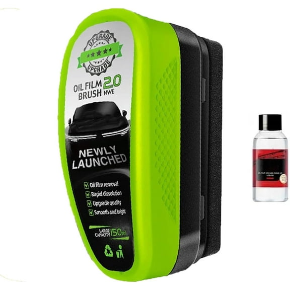 Automotive Oil Film Cleaning Brush,Oil Film Cleaning Brush for car Windows, oil film remover for car window, Windshield Oil Film Remover,car Window Oil Film Remover with Cleaning Fluid