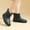Black, variant on Woman's Flat Sole High Top Rain Boots Thick Sole Non slip Round Toe Waterproof Work Shoes Sky Blue