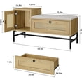 thumbnail image 1 of EDTara Rattan Entryway Bench With Shoe Storage, Flip Drawer Shoe Cabinet for Bedroom or Hallway, 1 of 6