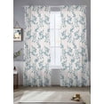 thumbnail image 2 of Blue Leaf Sheer Curtains 2 Panels Set Vintage Farmhouse Botanical Plant Linen Sheer Window Curtains Light Filtering Rod Pocket Voile Drapes for Bedroom Living Room 52"X96", 2 of 8