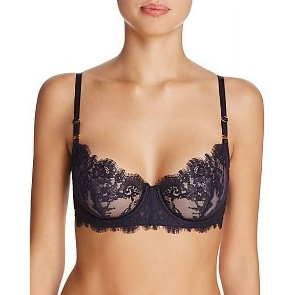 Skarlett Blue BLACK/MIDNIGHT Entice Balconette Underwire Bra, US 38DDD, UK 38E