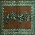 thumbnail image 1 of Ahgly Company Indoor Square Persian Turquoise Blue Traditional Area Rugs, 6' Square, 1 of 4