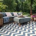 thumbnail image 5 of Safavieh Courtyard Ayden Chevron Indoor/Outdoor Area Rug, Blue/Beige, 9' x 12', 5 of 11