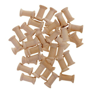 PETTYOLL 40PCS Wooden Spools for Crafts, 1.2 x 2 Inch Unfinished Wood  Spools, Splinter - Free Empty Thread Spools for Crafts and Art