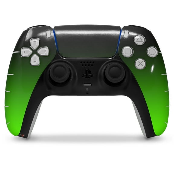 WraptorSkinz Skin Wrap compatible with the Sony PS5 DualSense Controller Smooth Fades Green Black (CONTROLLER NOT INCLUDED)