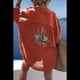 thumbnail image 4 of Vestido de Lentejuelas de Gran Tamaño para Mujer, Larga, Abotonado, para Playa, Verano 2025 Color Naranja 4XL, 4 of 6