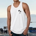 thumbnail image 2 of Mens Tank Tops Plus Size Summer Casual Beach Tank Top Palm Tree Print Vest Undershirt,White,L, 2 of 4