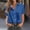 *Blue, variant on ClodeEU Women's Short Sleeve Button Notch Collar Shirt ,Casual Trendy Blouse Beige,Womens Plus M