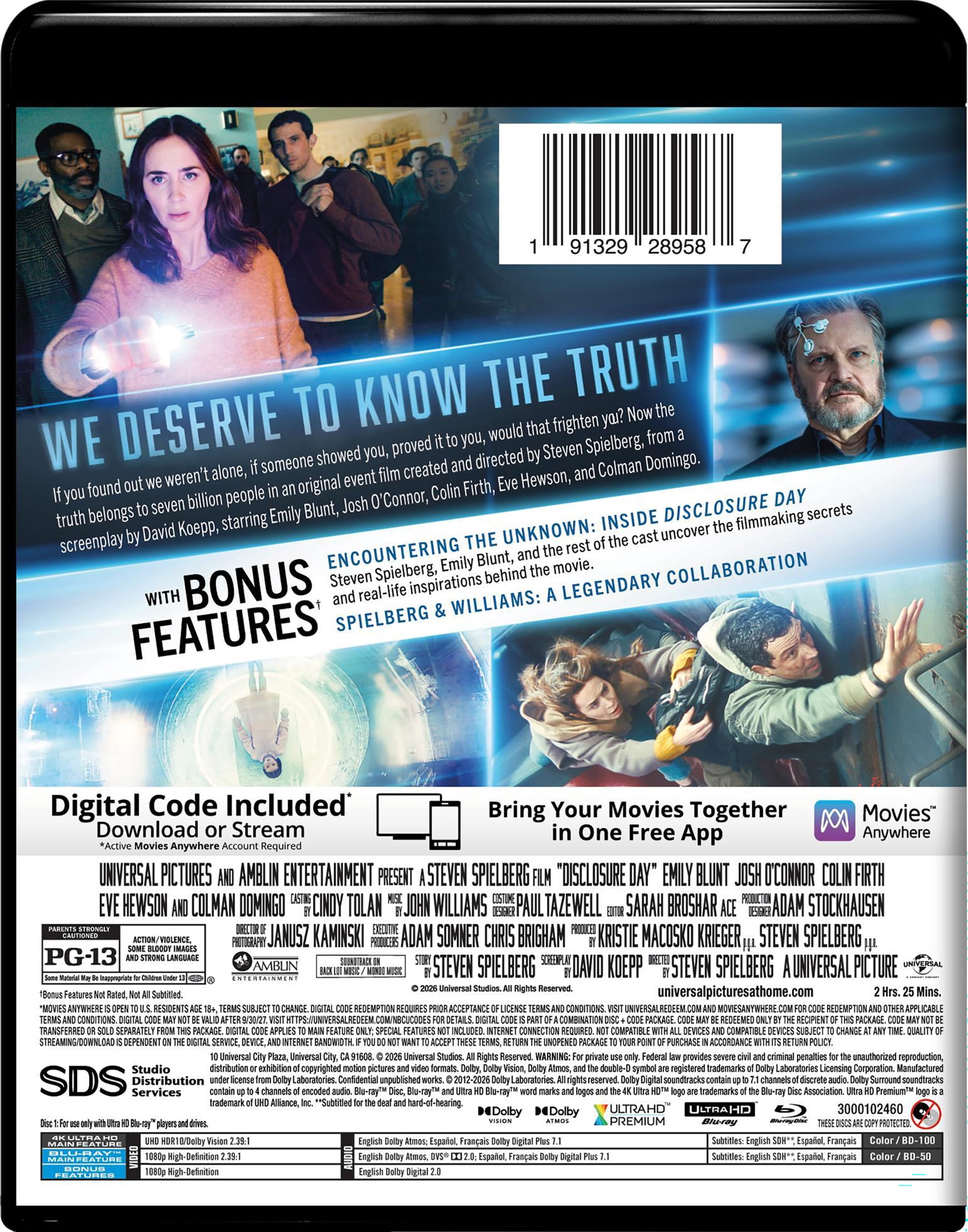 Disclosure Day (4K Ultra HD + Blu-ray + Digital Copy) Universal, Science Fiction