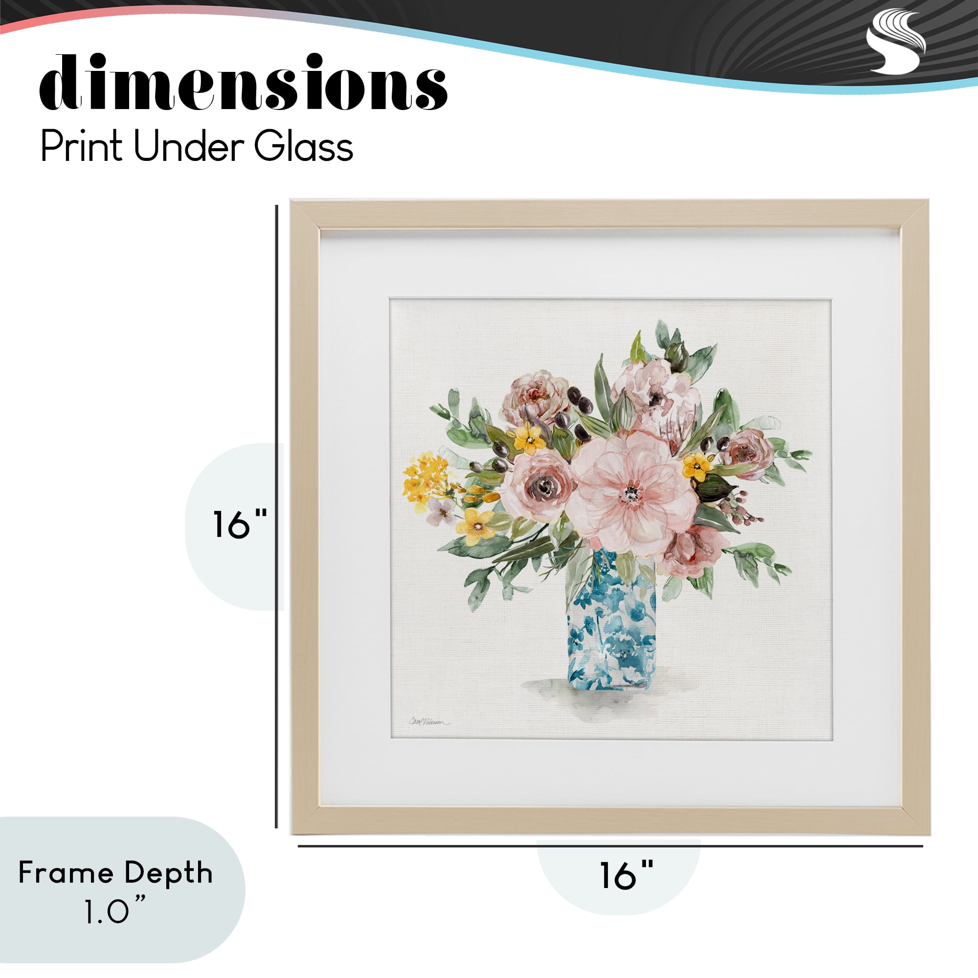 Stupell Industries Summer Chinoiserie Vase Birch Framed Print Under Glass, design by Carol Robinson