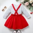 thumbnail image 3 of Younger Tree Baby Girl Valentine's Day Dress Outfit Kid Long Sleeve Dot Heart Top Suspender Strap Red Skirts Clothes Set for 3-4T, 3 of 5