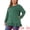 Green, variant on Women's Plus Casual Long Sleeve Ruffled Hem Blouse 2X Green