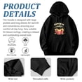 thumbnail image 4 of Men's Long Sleeve Hoodie Pullover with Fun ' POPCORN I LOVE IT ' Design Colorful Popcorn Buckets & Stars Front Pocket Casual Style, 4 of 7