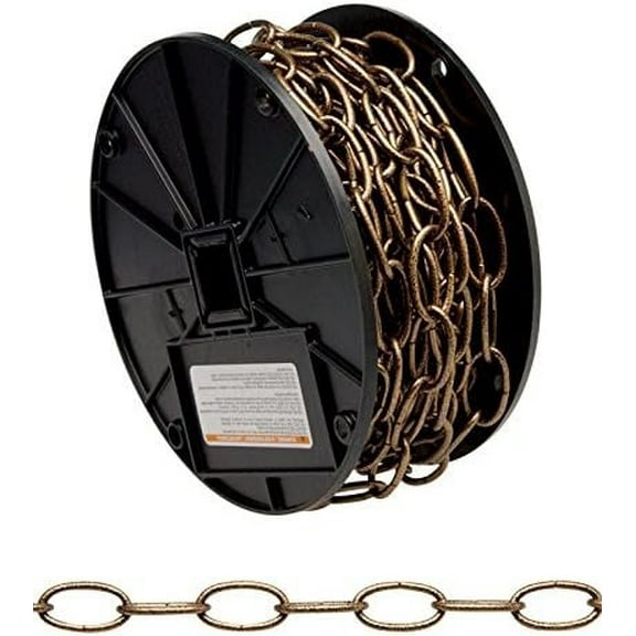Campbell Chain 10 Antique Brass Steel Decorative Chain 0.14 in. Dia. 1.21 in. - Total Qty: 1