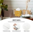 thumbnail image 3 of Leather Tissue Box Cover Square - Cute Avocado Orange Flower Waterproof Tissue Box Holder Paper Case Organizer Dispenser for Modern Home Office Room Home Bathroom Decor, 3 of 7