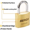 thumbnail image 4 of SURJDE 40mm Solid Brass Padlock Pack of 2, 4 of 6