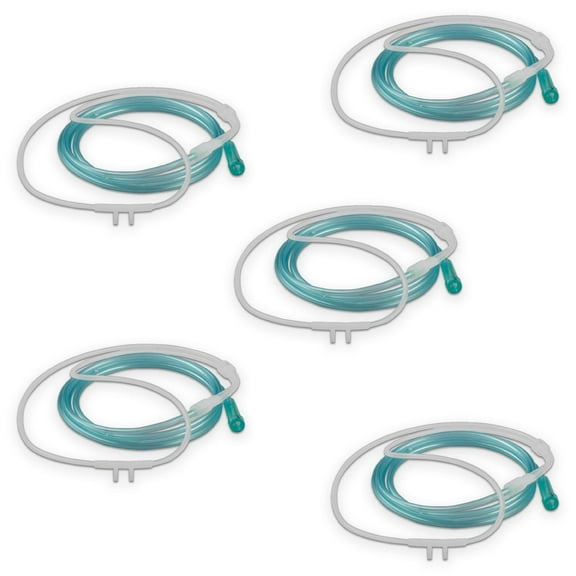 Oxyllow Super-Soft Nasal Cannula | Gentle on Nose, Cheeks and Ears | 5-Count | 7 FT | Adult-Size | Lightweight, Over-The-Ear Design
